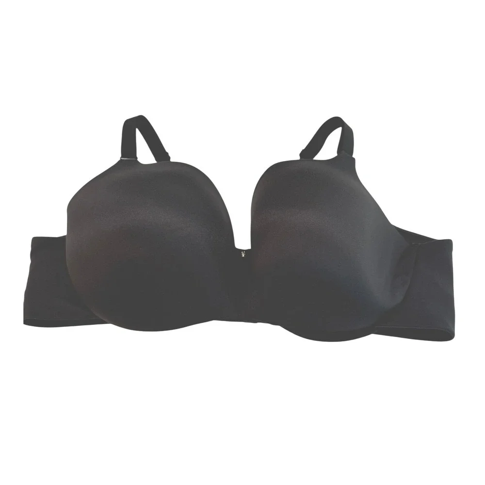Cacique‎ Black Plunge Bra 44DD Underwire Molded Cup Adjustable Straps